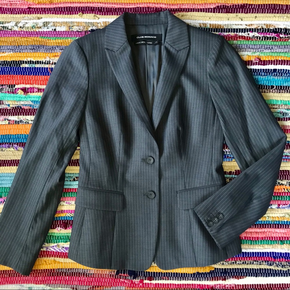 Club Monaco ~ Pinstripe wool blazer